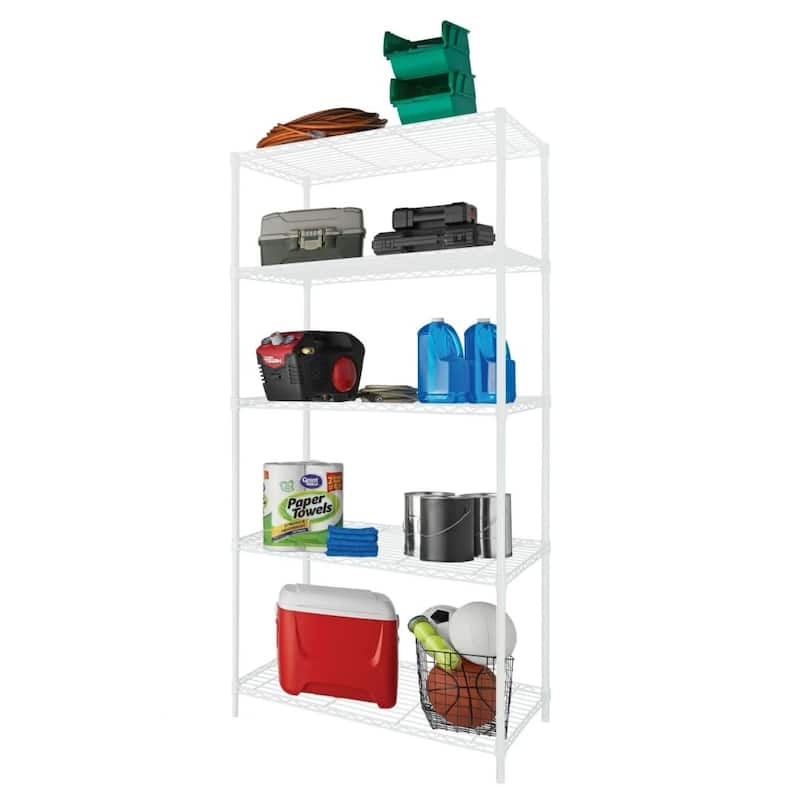 36"W x 16"D x 72"H 5Shelf Wire Shelving Bed Bath & Beyond 37425100